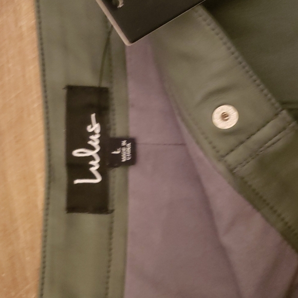 Lulus olive green vegan Grunge skirt - Picture 3 of 5